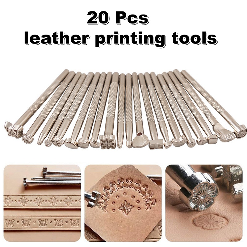Leather Work Organiser - 20 szt. Narzędzi do tłoczenia skóry,