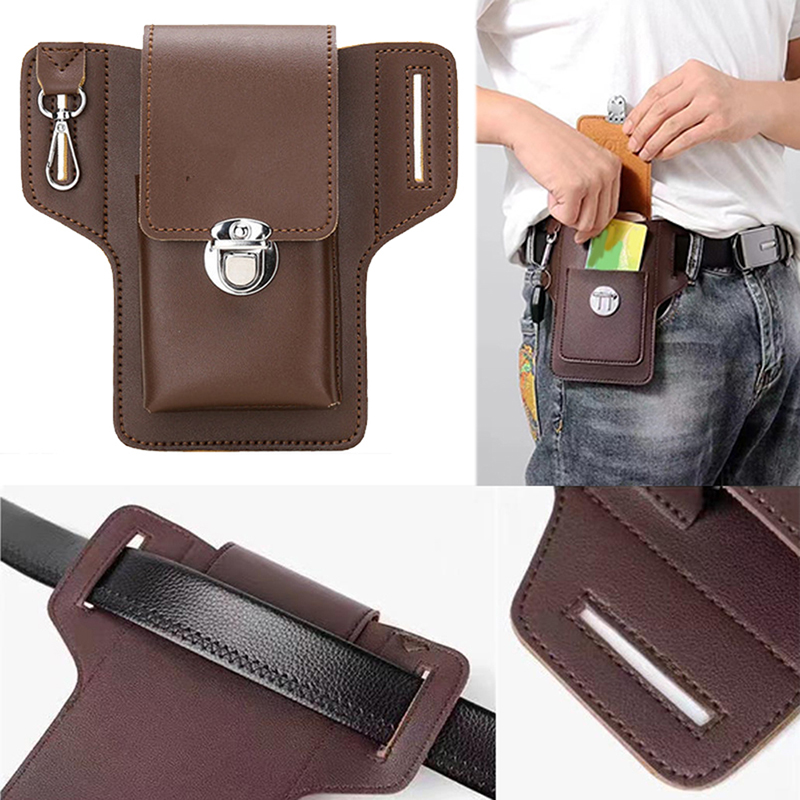 Leatherwork Wallet - Modna męska wielofunkcyjna torebka ze skóry