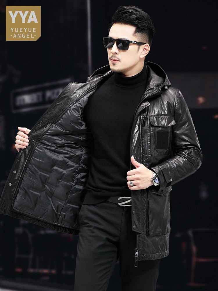 Męska Zimowa Ciepła Półdługa K – Leather Work Jacket With Hood recenzja i cena